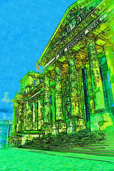 Berlin city art illustration — Stock Photo, Image