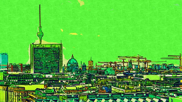 Berlino città arte illustrazione — Foto Stock