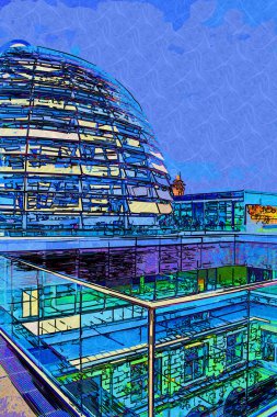 Berlin şehir sanat illüstrasyon