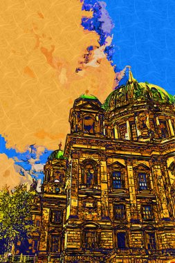 Berlin şehir sanat illüstrasyon