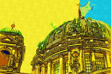 Berlin şehir sanat illüstrasyon