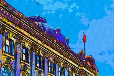 Berlin şehir sanat illüstrasyon