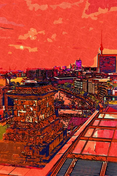 Berlin city art illustration — Stockfoto