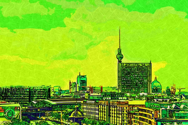 Berlin city art illustration — Stockfoto