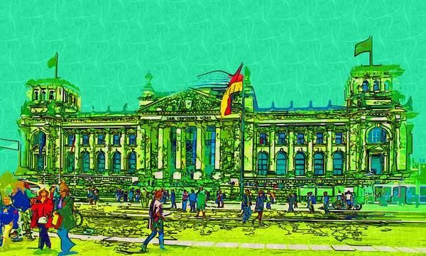 Berlino città arte illustrazione — Foto Stock