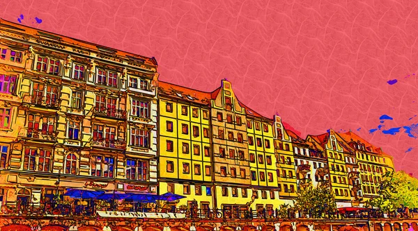 Berliner Stadt Kunst Illustration — Stockfoto