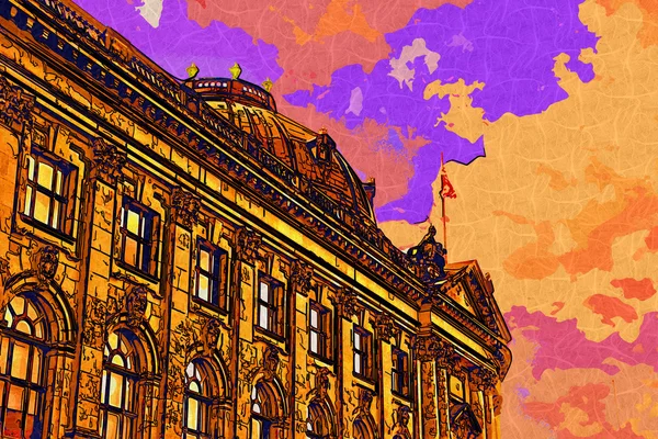 Berlín ilustración de arte de la ciudad —  Fotos de Stock