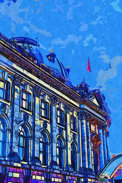 Berlin city umění ilustrace — Stock fotografie