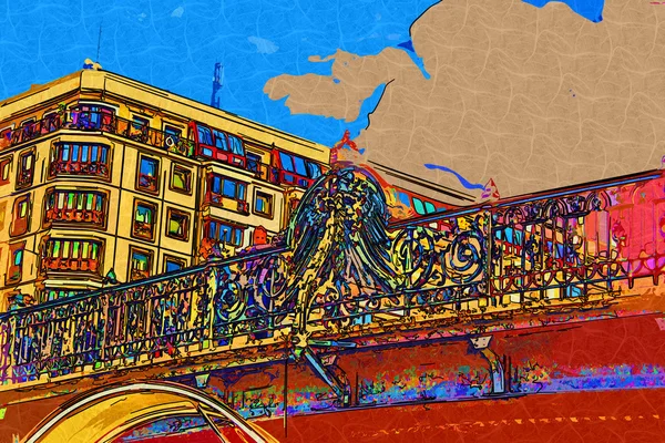 Berlino città arte illustrazione — Foto Stock