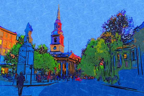 Londen kunst ontwerp illustratie — Stockfoto