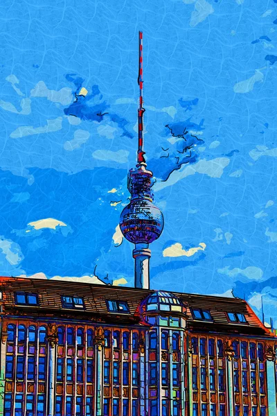 Berlino città arte illustrazione — Foto Stock