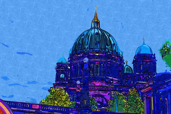 Berlin city umění ilustrace — Stock fotografie