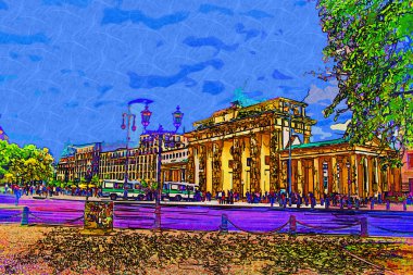 Berlin şehir sanat illüstrasyon