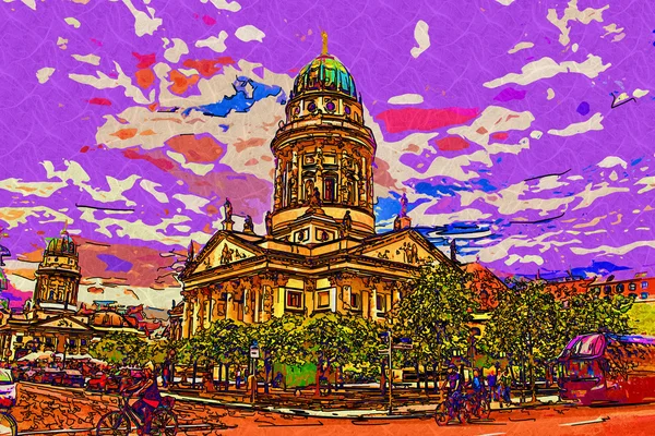 Berlin city art illustration — Stock Photo, Image