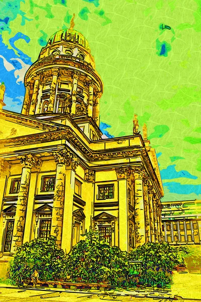 Berlim ilustração da arte da cidade — Fotografia de Stock