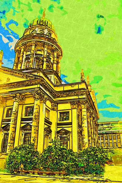 Berlino città arte illustrazione — Foto Stock