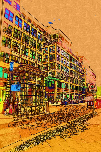 Berlin city art illustration — Stock Photo, Image