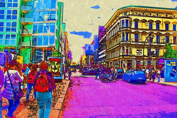 Berlin city art illustration — Stock Photo, Image