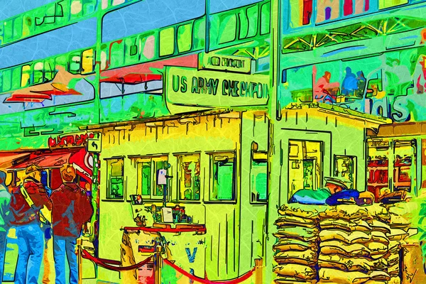 Berlino città arte illustrazione — Foto Stock