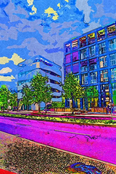 Berlin city art illustration — Stockfoto