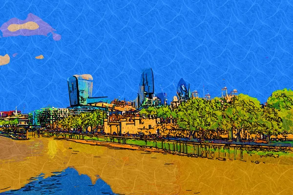 Londen kunst ontwerp illustratie — Stockfoto