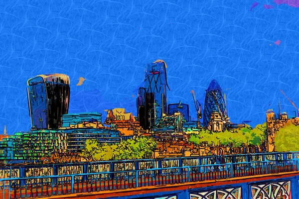 Londen kunst ontwerp illustratie — Stockfoto