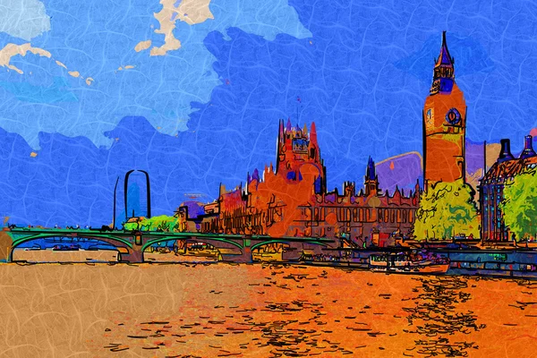 Londen kunst ontwerp illustratie — Stockfoto