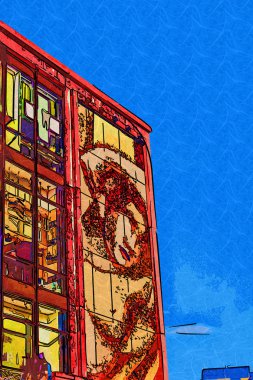 Berlin şehir sanat illüstrasyon