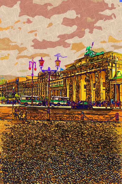 Berlin city art illustration — Stock Photo, Image