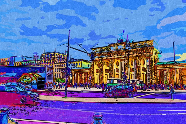 Berlino città arte illustrazione — Foto Stock