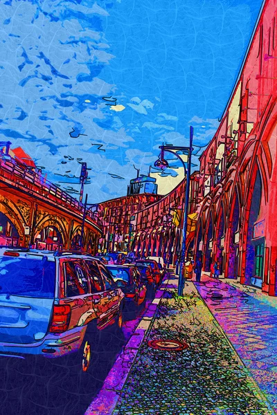 Berlino città arte illustrazione — Foto Stock