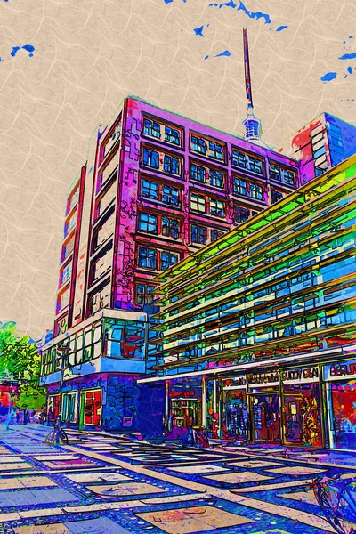 Berlino città arte illustrazione — Foto Stock