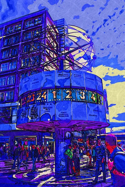 Berlino città arte illustrazione — Foto Stock