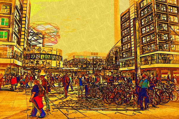 Berlijn stad kunst illustratie — Stockfoto