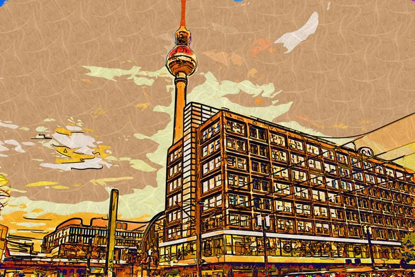 Ilustracja miasta Berlin — Zdjęcie stockowe