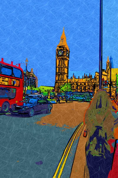 Londen kunst ontwerp illustratie — Stockfoto