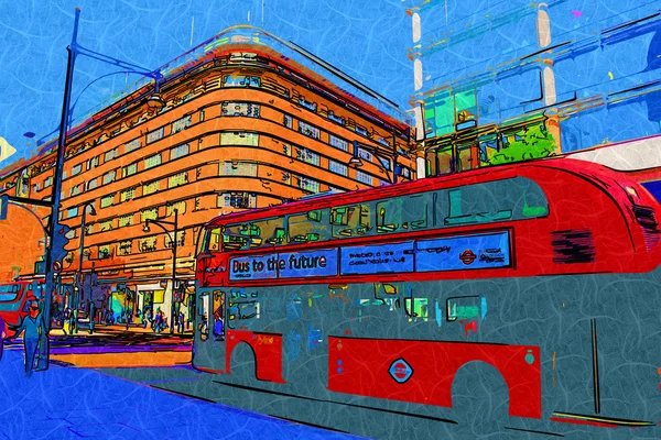 Londen kunst ontwerp illustratie — Stockfoto