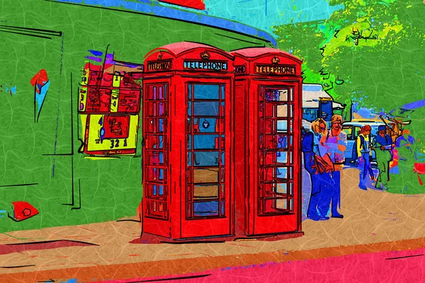 Londen kunst ontwerp illustratie — Stockfoto