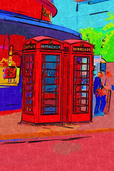 Художественная иллюстрация Лондона — стоковое фото