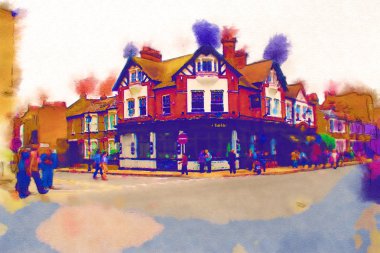 Londra suluboya resim