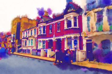 Londra suluboya resim