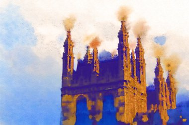 Londra suluboya resim