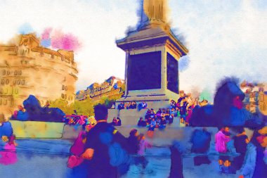 Londra suluboya resim