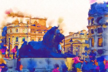 Londra suluboya resim