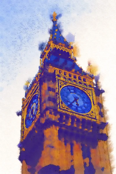 Londýnské akvarel ilustrace — Stock fotografie