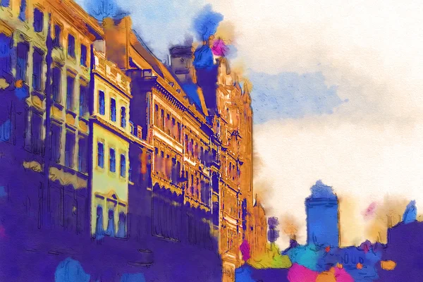 London watercolor illustration — Stock Photo, Image