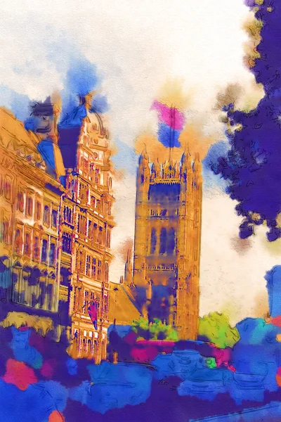 London watercolor illustration — Stock Photo, Image