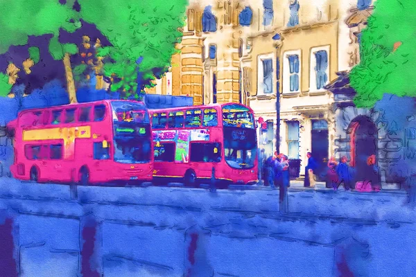 London akvarell illusztráció — Stock Fotó