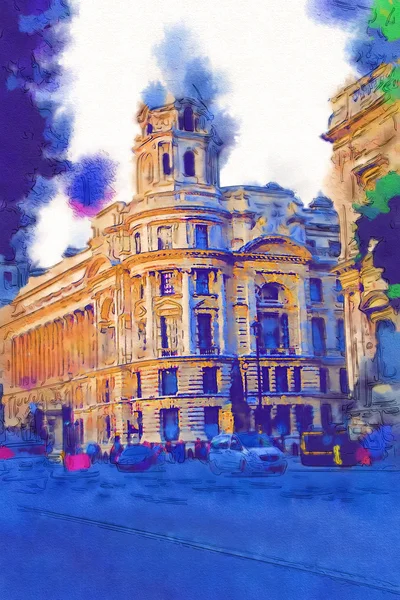 London watercolor illustration — Stock Photo, Image