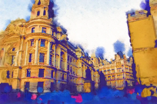 Illustration aquarelle Londres — Photo